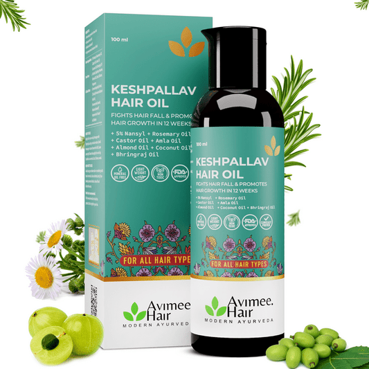 Avimee Herbal Keshpallav Hair Oil For Hair Growth With Amla, Castor, Rosemary & Bringraj Oil - Grab2buy