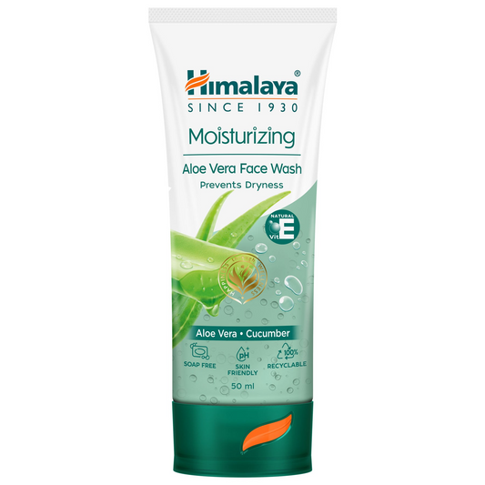 Himalaya Moisturizing Aloe Vera Face Wash | Gentle Hydrating Cleanser for Dry & Normal Skin 