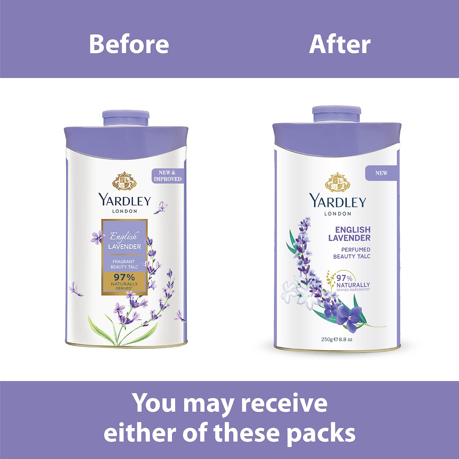 Yardley London English Lavender Perfumed Deodorizing Talc Talcum Powder 