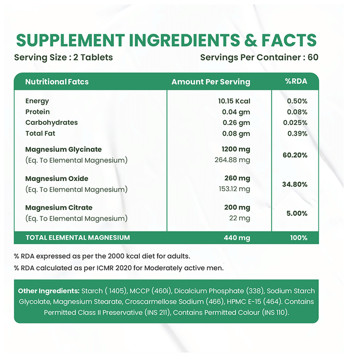Himalayan Organics Magnesium Citrate+Glycinate Tablets 