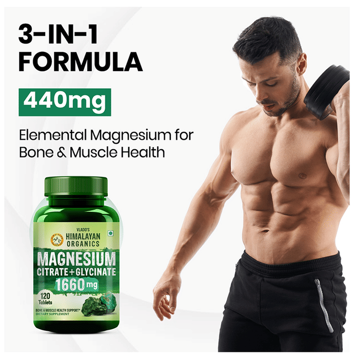 Himalayan Organics Magnesium Citrate+Glycinate Tablets 