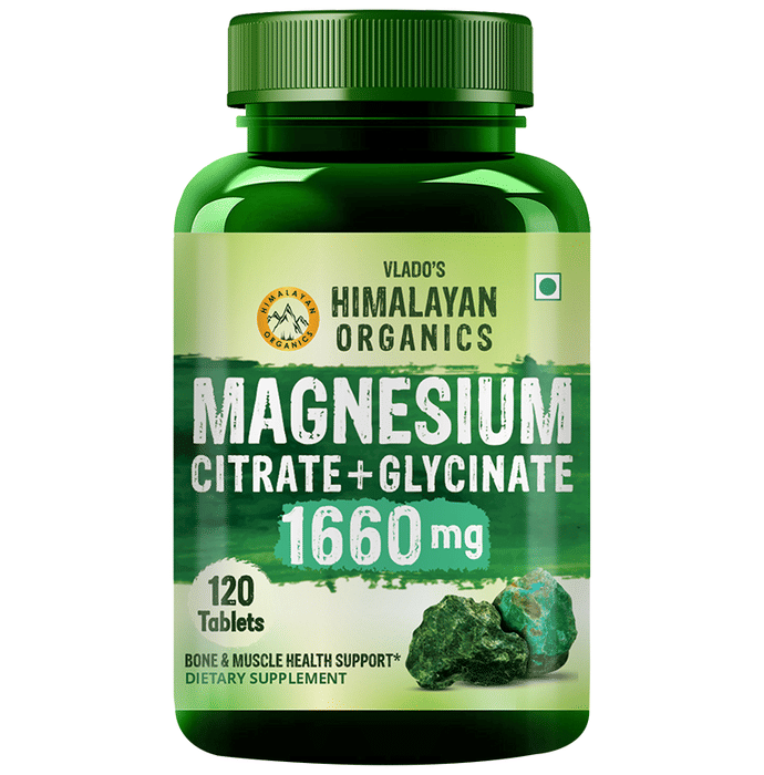 Himalayan Organics Magnesium Citrate+Glycinate Tablets 