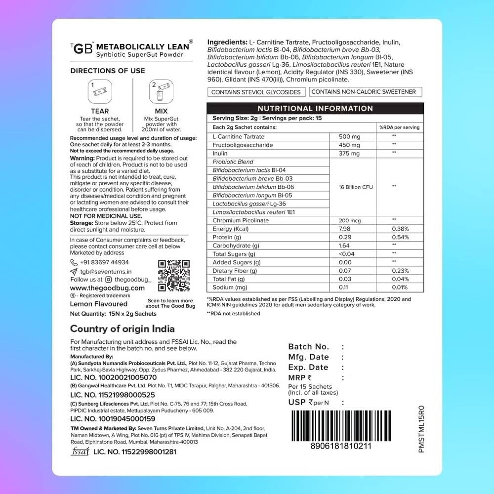 The Good Bug Metabolically Lean Probiotic For Weight Management Supercharged Edition 