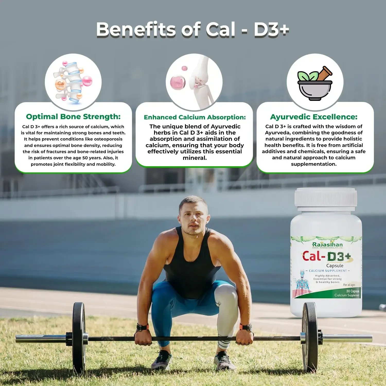 Rajasthan Herbals International Cal-D3+ Capsules 