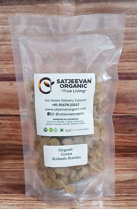 Satjeevan Organic Green Kishmis Raisins 
