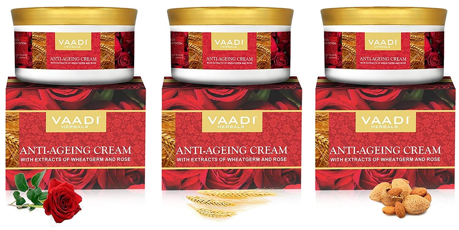 Vaadi Herbals Value Anti Ageing Cream, Almond Wheatgerm Oil and Rose  Grab2Buy Vaadi Herbals Grab2Buy