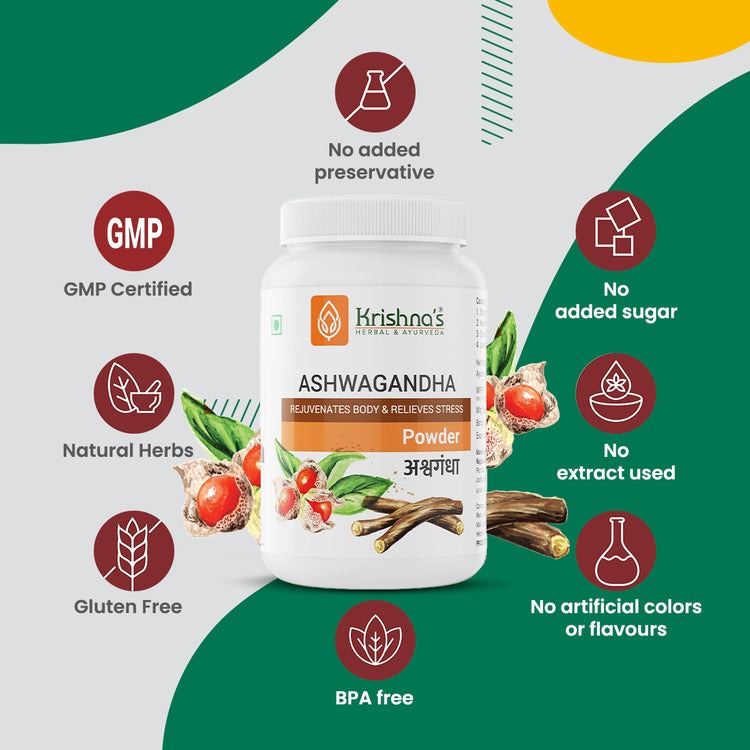 Krishna's Herbal & Ayurveda Ashwagandha Powder 