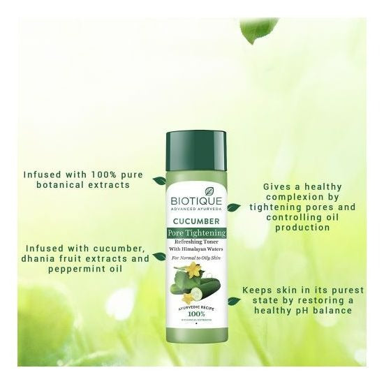 Biotique Bio Cucumber Pore Tightening Freshener With Himalayan Waters - Grab2buy