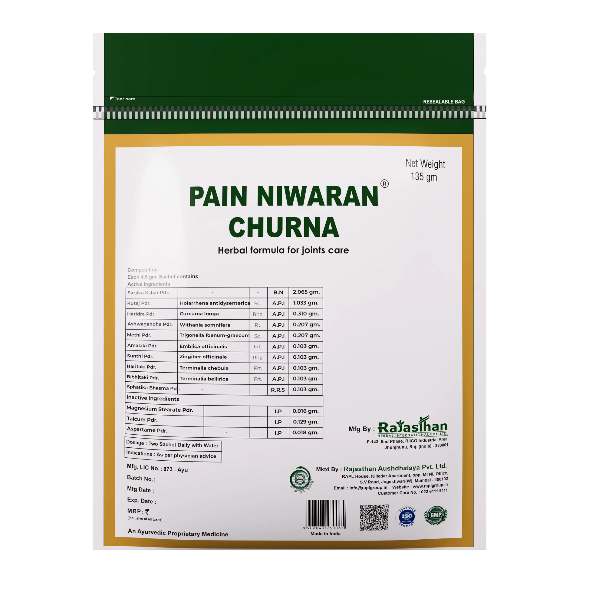 Rajasthan Herbals Niwaran Churna 