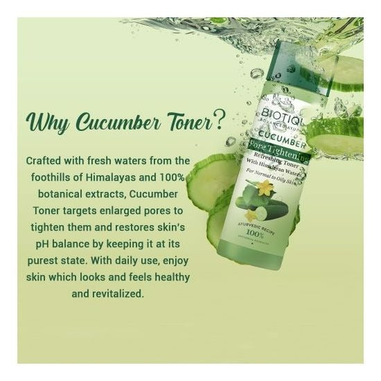 Biotique Bio Cucumber Pore Tightening Freshener With Himalayan Waters - Grab2buy
