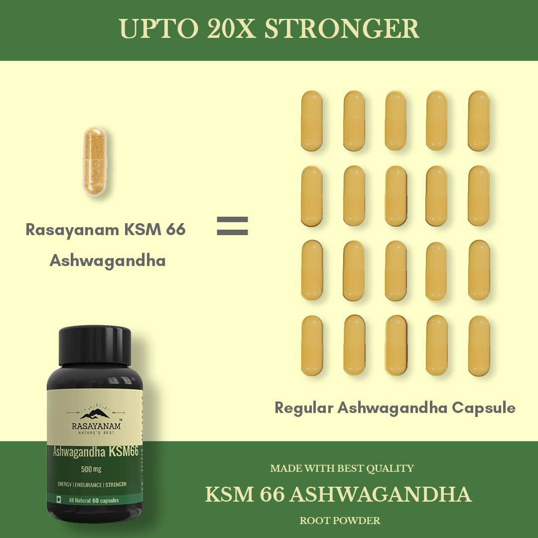 Rasayanam Ashwagandha KSM-66 Capsules - Grab2buy