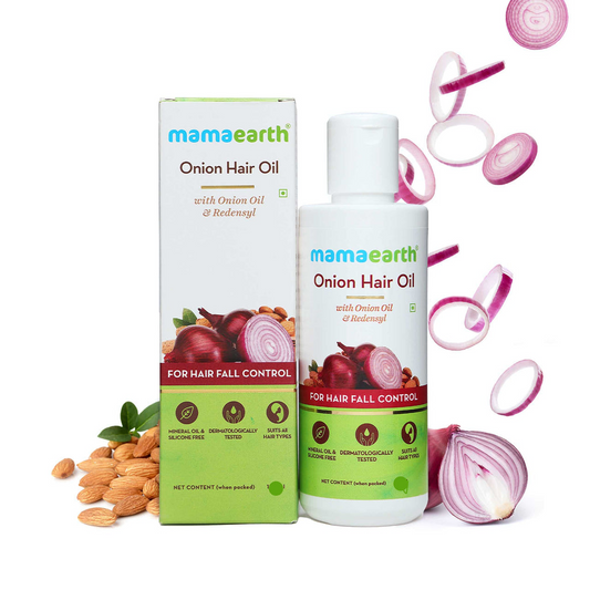 Mamaearth Onion Hair Oil With Onion & Redensyl For Hair Fall Control - Grab2buy