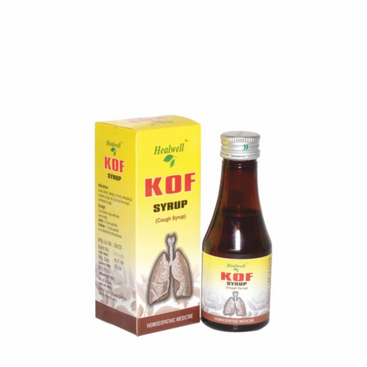 Healwell Homeopathy Kof Expectorant Syrup – Homeopathic Cough Expectorant & Respiratory Wellness Tonic 