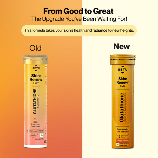 Setu Skin Renew Glutathione With Vitamin C Effervescent Tablets - Orange Flavor Genie India