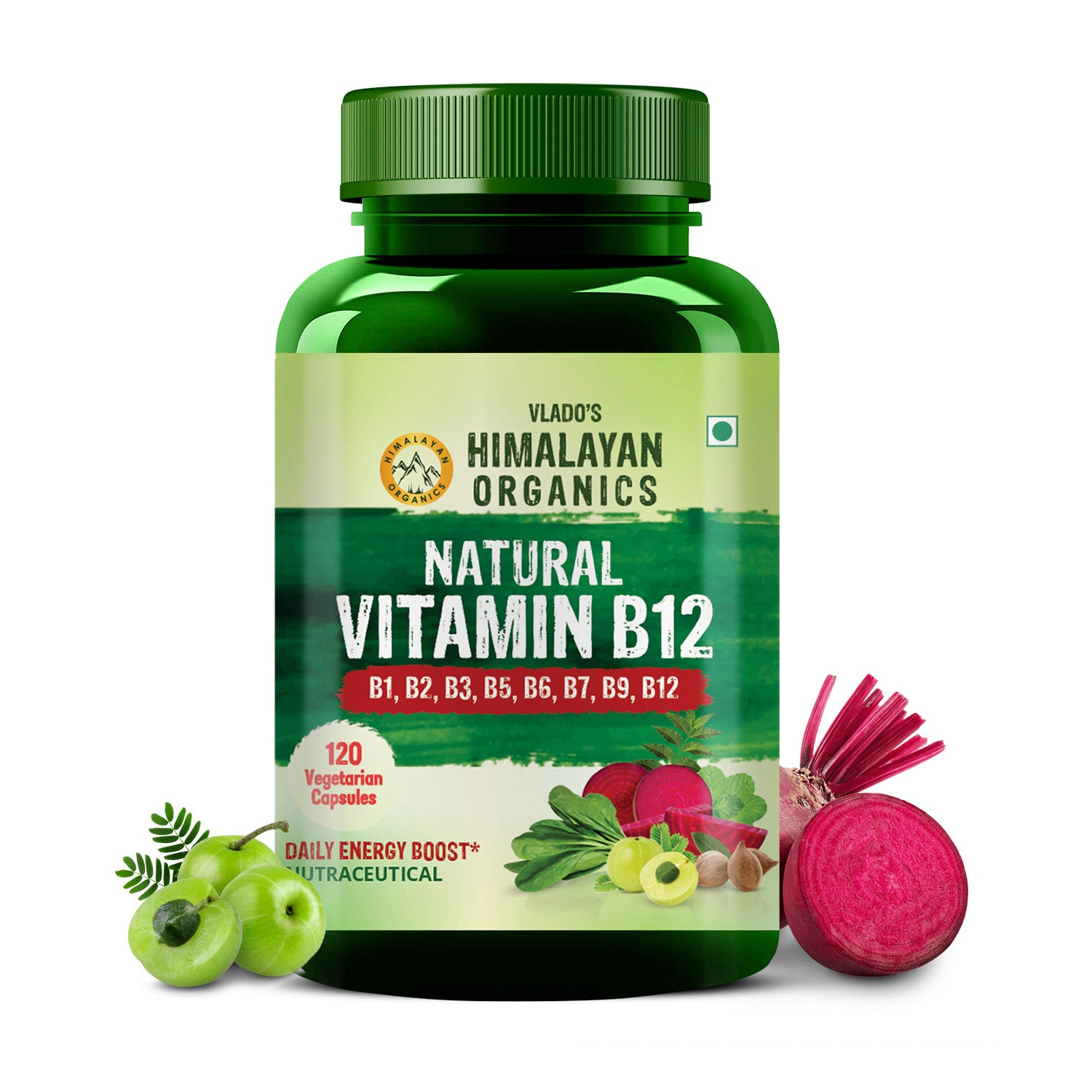 Himalayan Organics Organic B12 500mg Vegetarian Capsules - Grab2buy