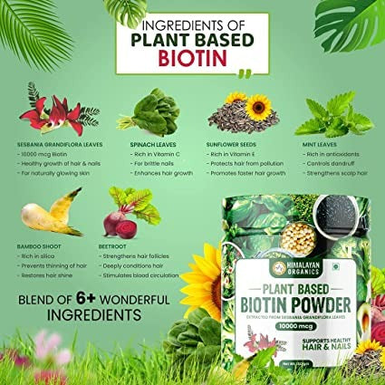 Himalayan Organics Plant Based Biotin 10000mcg Capsules - Grab2buy