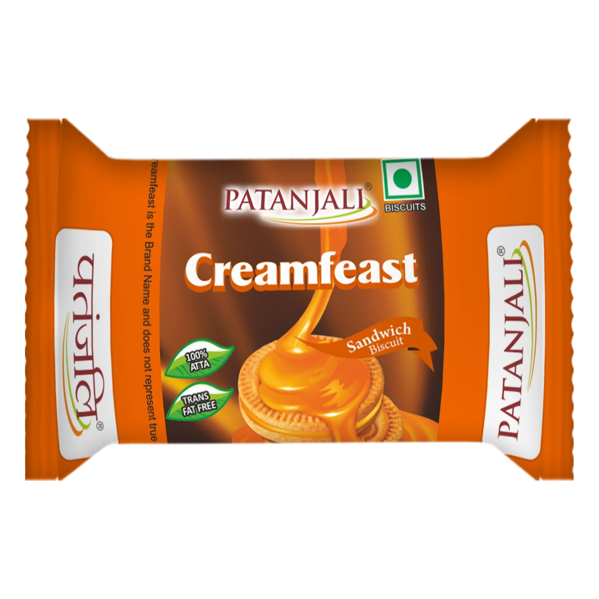 Patanjali Cream Feast Orange Biscuits (Pack of 10) 