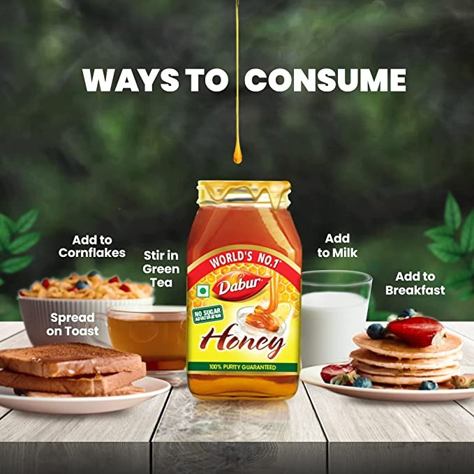 Dabur Honey | 100% Pure Natural Honey from India for Immunity & Wellness 