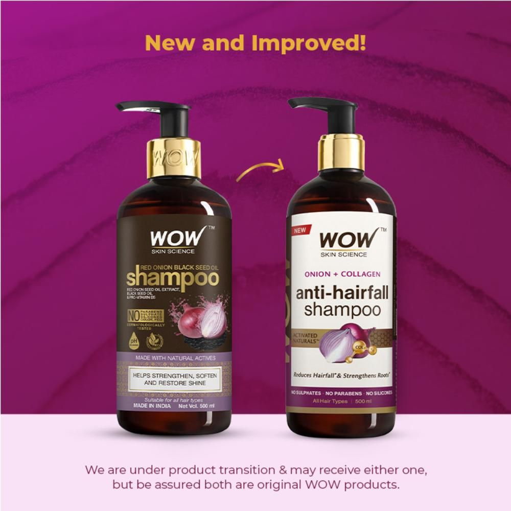 Wow Skin Science Onion & Collagen Anti Hairfall Shampoo For Strenghtens Roots & Prevents Hair Breakage  Grab2Buy Wow Skin Science Grab2Buy