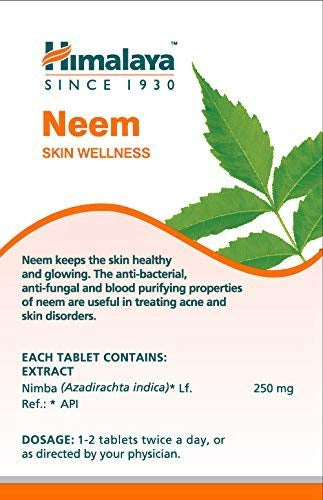 Himalaya Wellness Pure Herbs Neem Skin Wellness Tablets | Ayurvedic Acne & Skin Care 