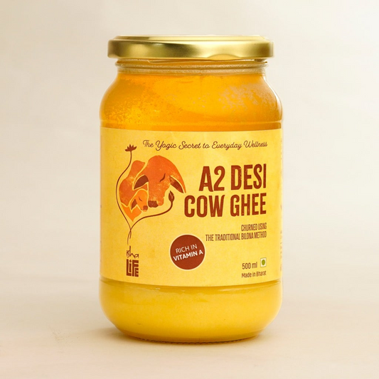 Isha Life Pure A2 Desi Cow Ghee | Made Traditionally from Curd | Made from Grass-fed Free Grazing Desi Cows' Milk 