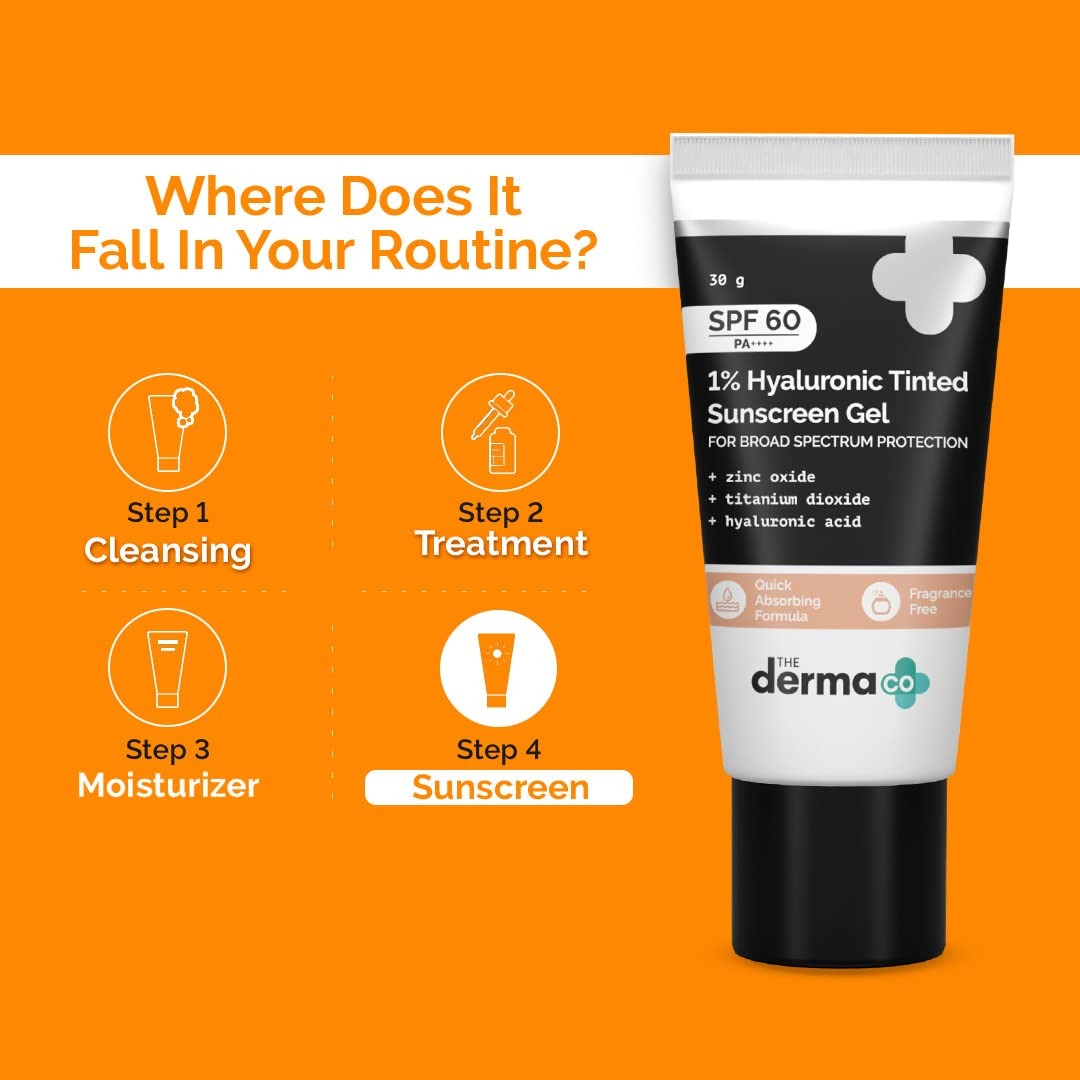 The Derma Co 1% Hyaluronic Tinted Sunscreen Gel  Grab2Buy The Derma Co Grab2Buy
