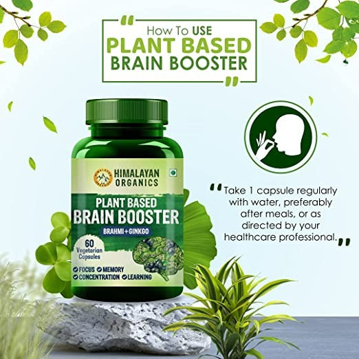 Himalayan Organics Plant-Based Brain Booster Supplement Capsules - Grab2buy