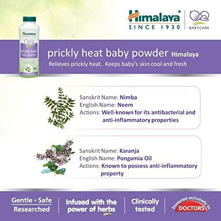 Himalaya Prickly Heat Baby Powder | Ayurvedic Cooling Powder for Heat Rash Relief 