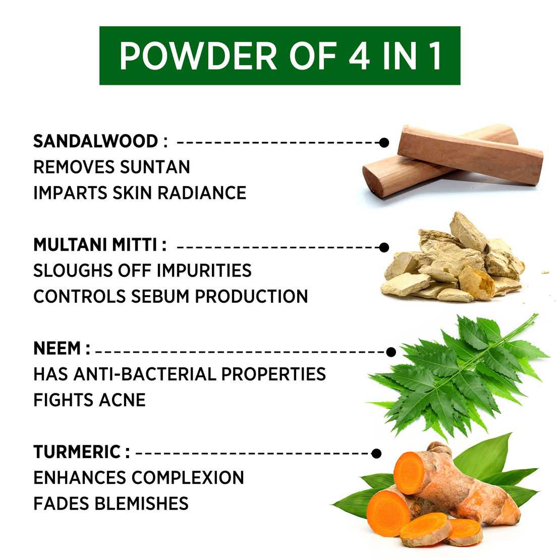Alps Goodness Sandalwood,Multani Mitti,Neem & Turmeric Powder - Distacart
