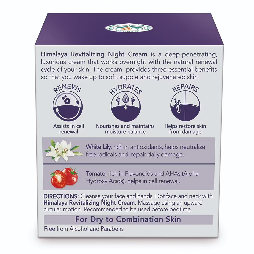Himalaya Revitalizing Night Cream | Ayurvedic Overnight Repair Cream for Youthful Skin 