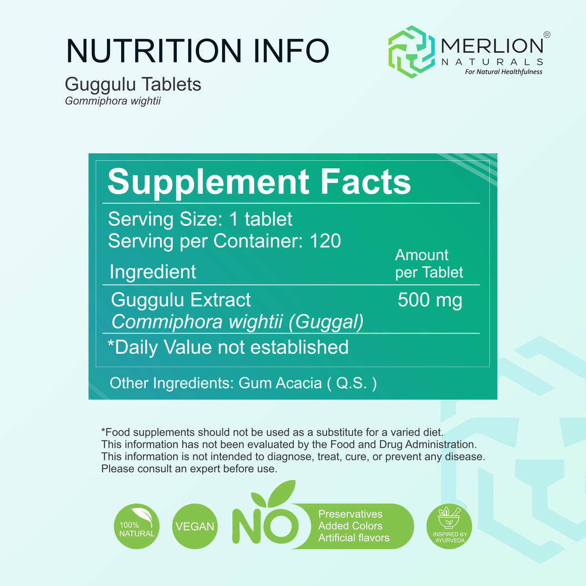 Merlion Naturals Guggulu 500mg Tablets 