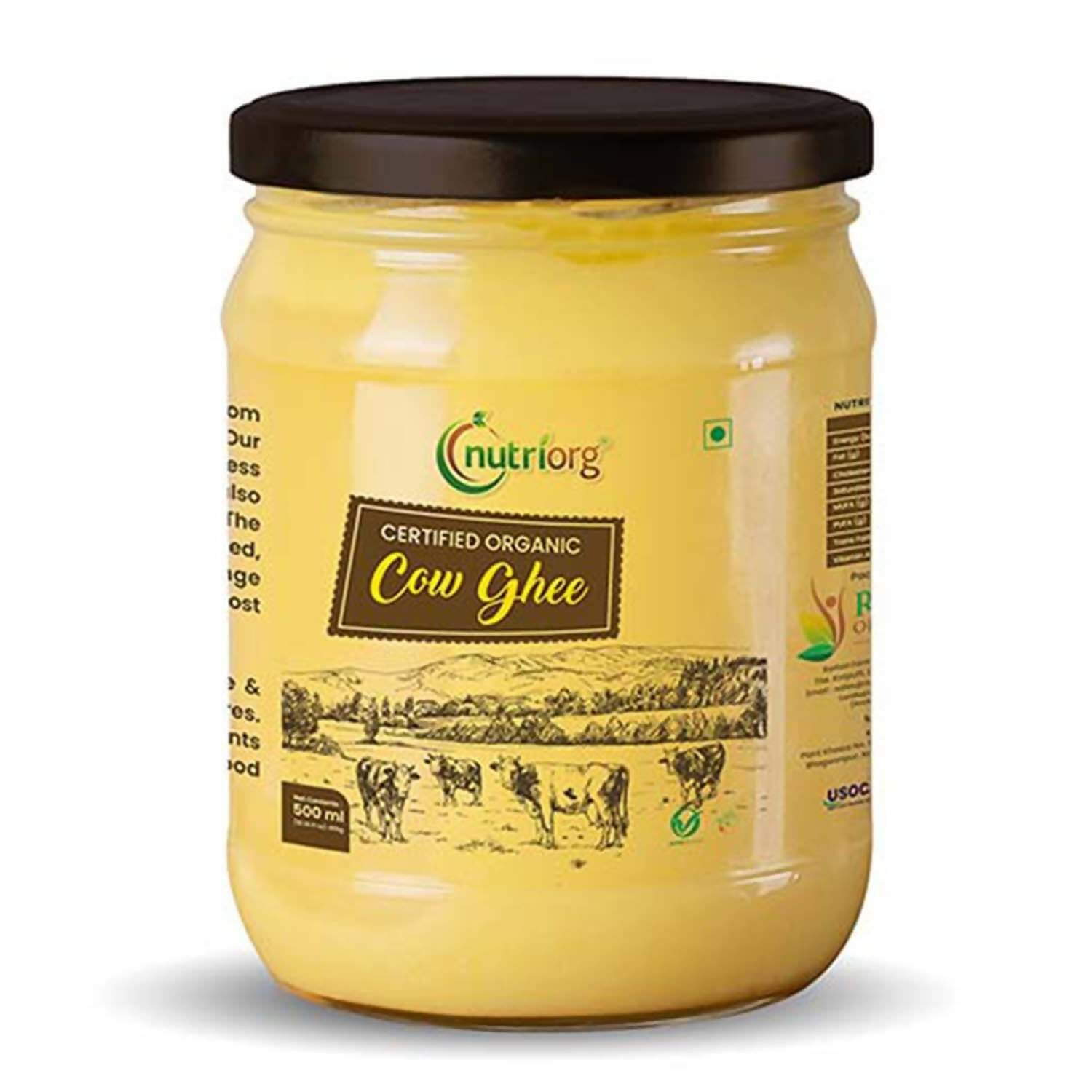 Nutriorg Certified Organic Cow Ghee | 100% Pure Cow Ghee | Premium & Authentic Ghee 