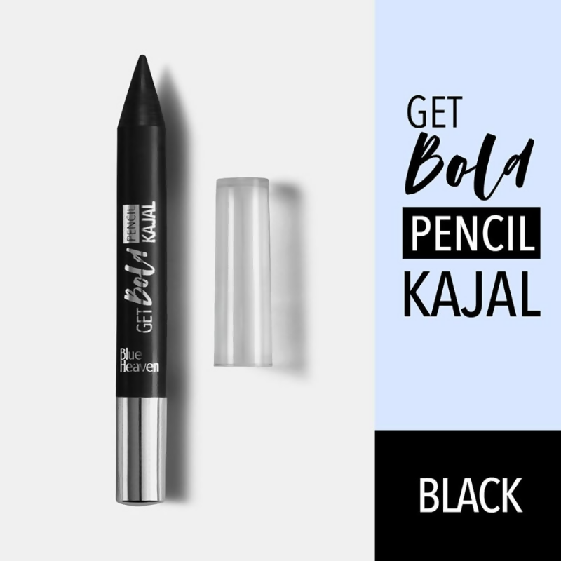 Blue Heaven Get Bold Pencil Kajal With Free Sharperner Or Comphor & Castor Oil - Black  Grab2Buy Blue Heaven Grab2Buy