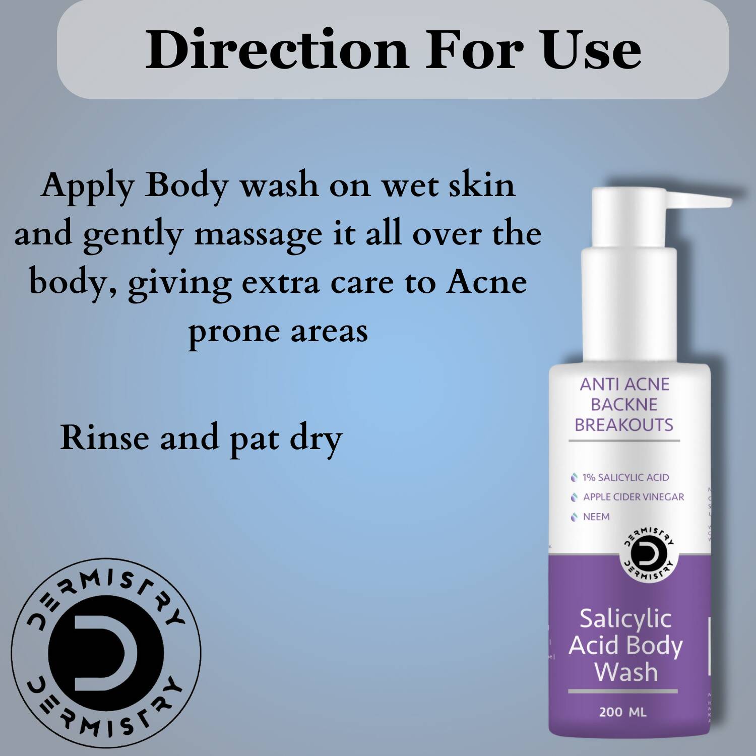 Dermistry Salicylic Acid Body Wash & Face Serum 