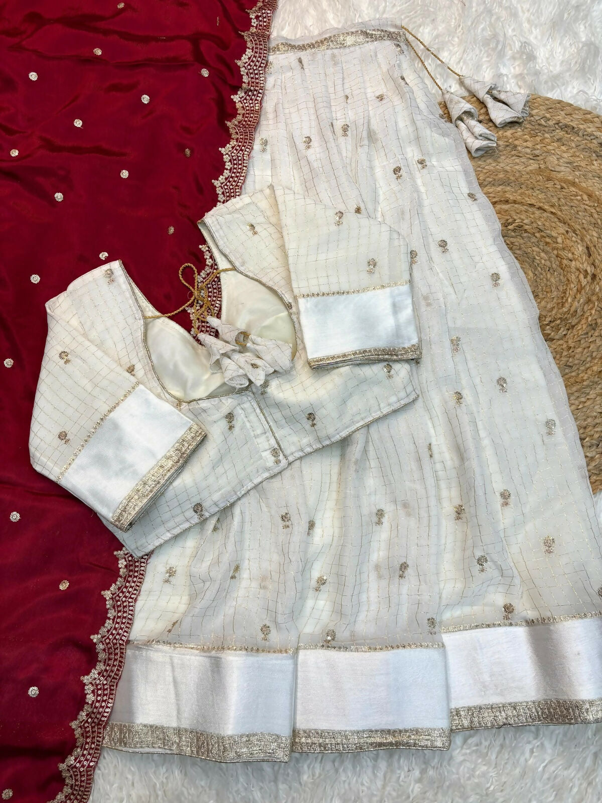 Teeya Creation New Trending Stylish Traditional Lehenga Choli Set- White