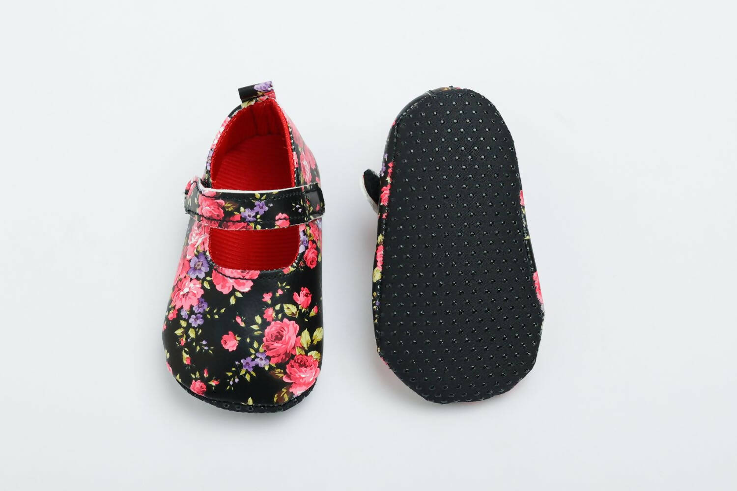 Tiny Bugs Girls Flowral Print Infants Booties - Black  Grab2Buy Tiny Bugs Grab2Buy