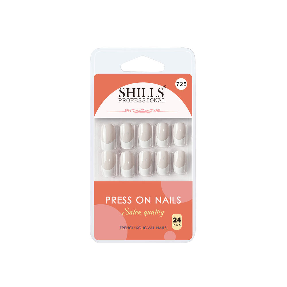 Shills Professional Reusable Press On Nails French Square - SPN725
