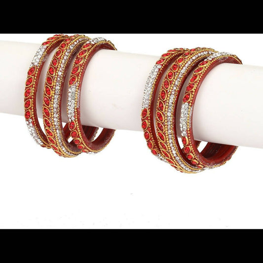 Afast Bridal Wedding & Party Fashionable Colorful Glass Bangle/Kada Set, Pack Of 6 | Grab2Buy