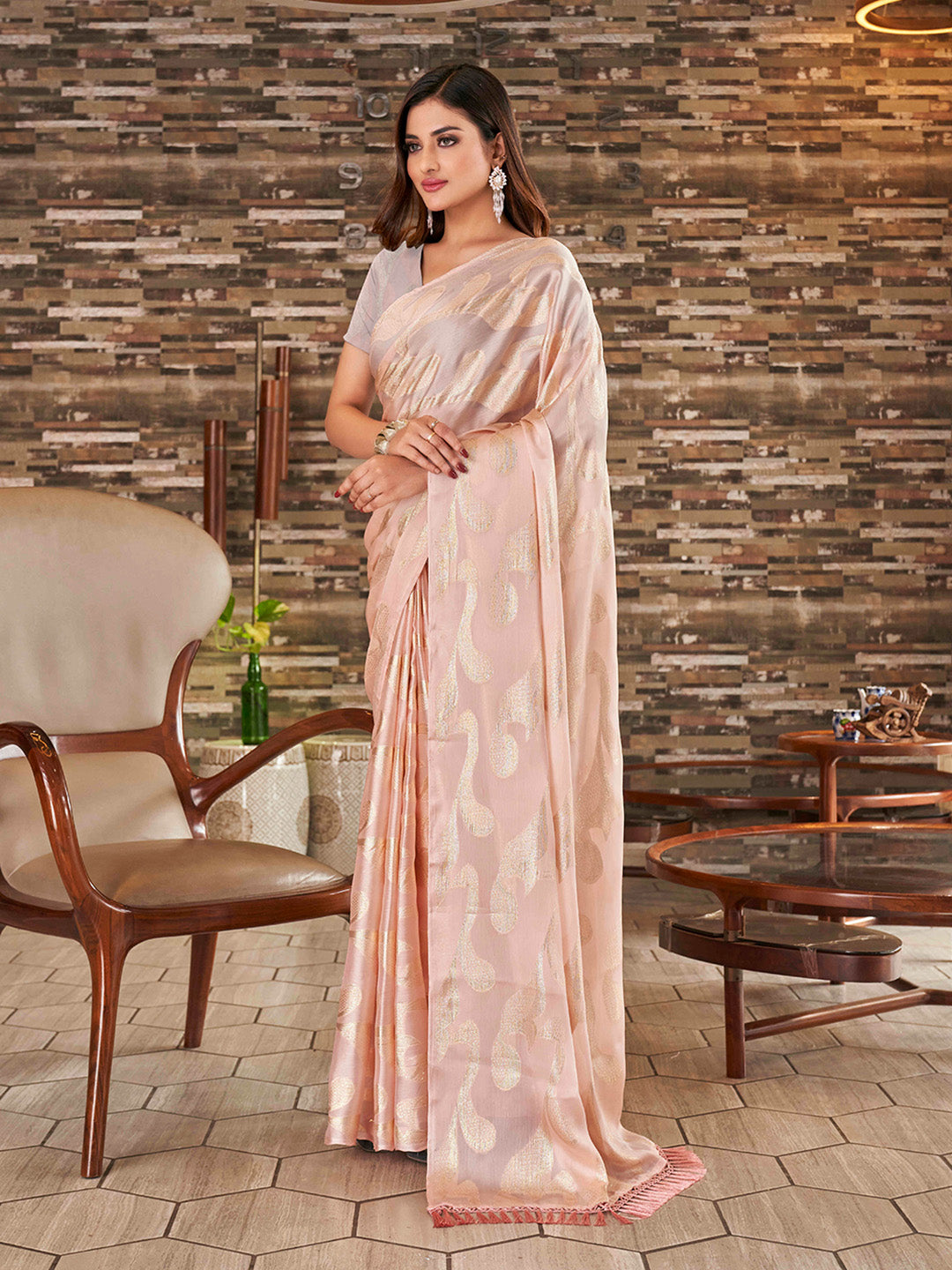 Tikhi Imli Woven Design Satin Jacquard Ready to Wear Grab2Buy 