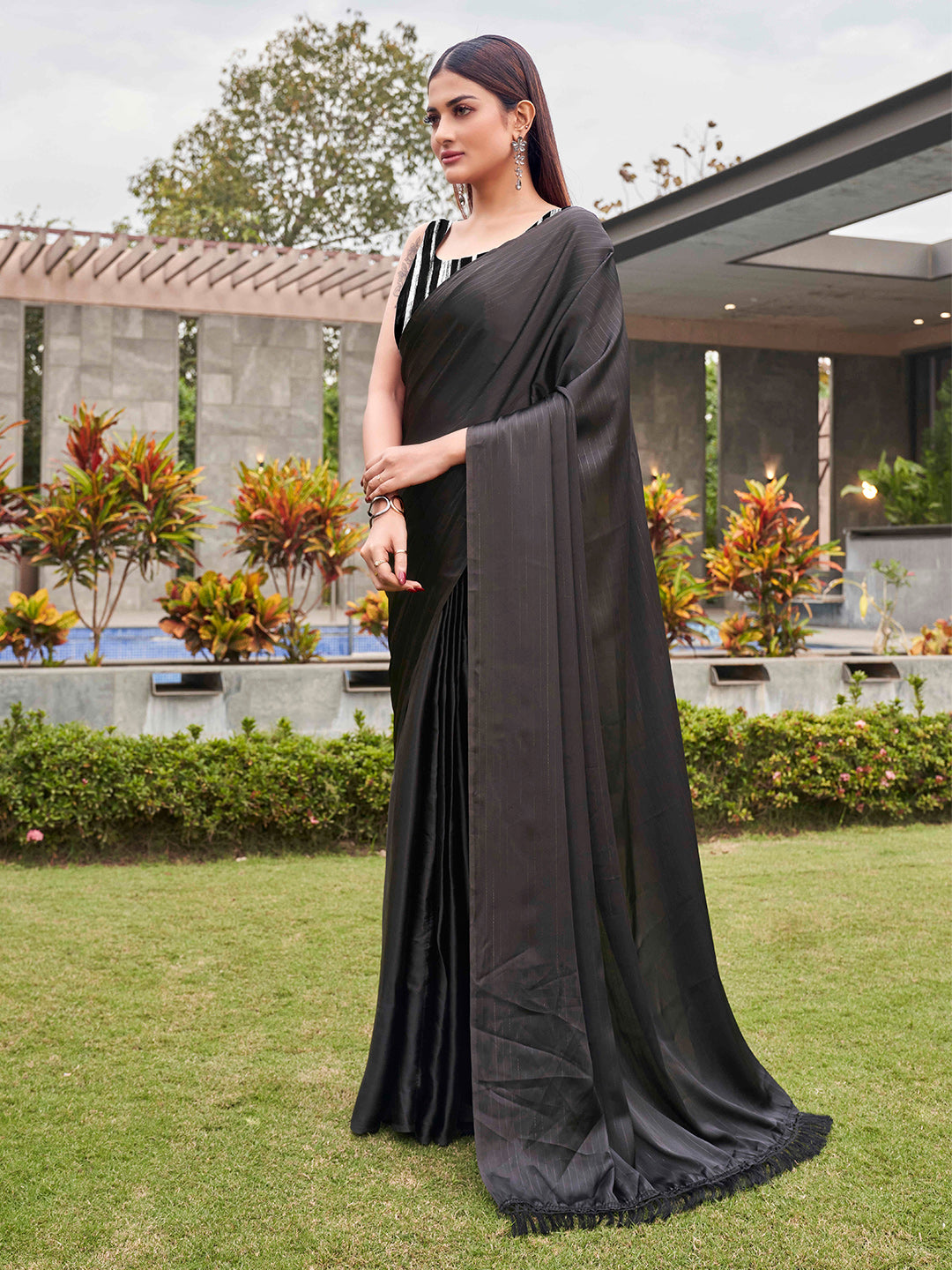 Tikhi Imli Striped Satin Ready to Wear Grab2Buy 