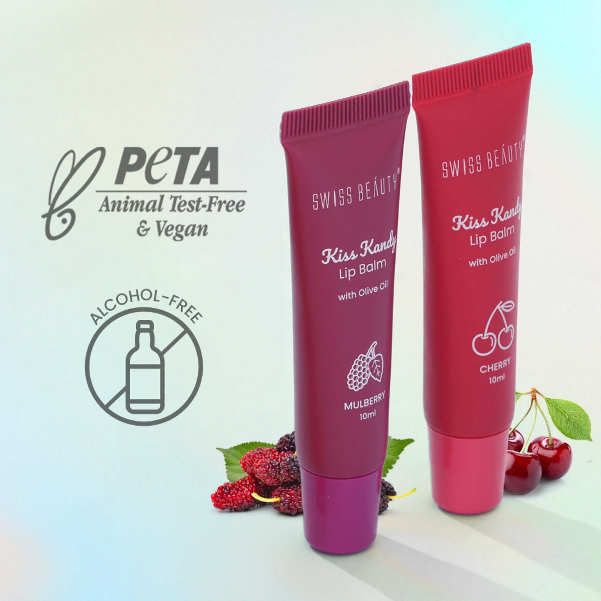 Swiss Beauty Kiss Kandy Tinted Lip Balm | Non-Sticky with Olive Oil & Vitamin E - 04 Mulberry
