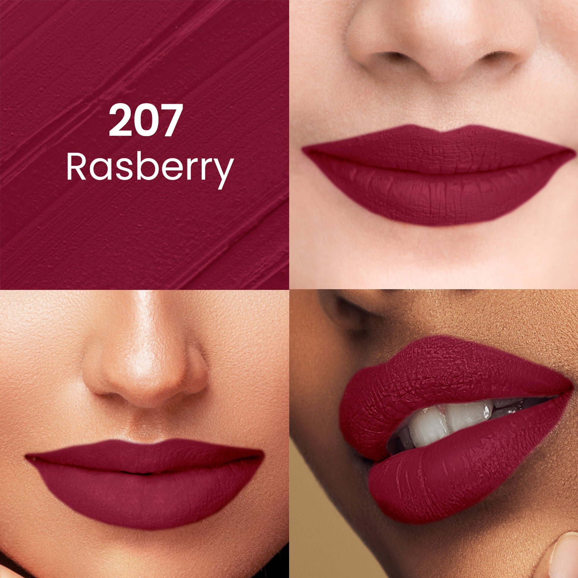 Swiss Beauty Pure Matte Lipstick , Non-Drying, Smooth Glide, Long Lasting - 207 Raspberry