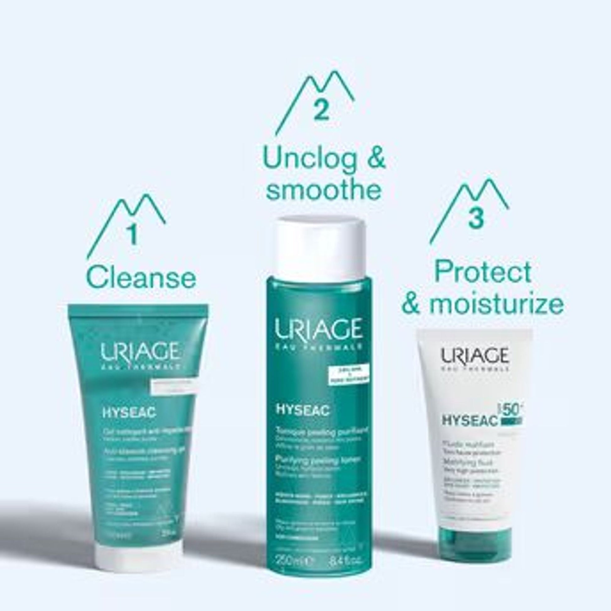 Uriage Hyseac Mattifying Fluid SPF50+ Light & Matt Texture Combination Oily Skin Dermat Recommended  Grab2Buy Uriage Grab2Buy