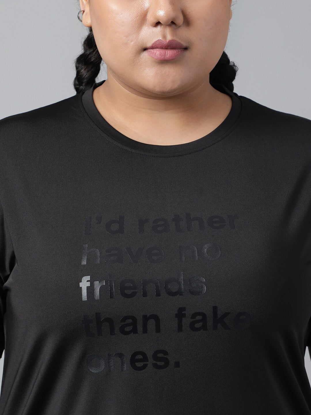 MKH Typography Printed Plus Size Drop Shoulder Sleeves Relaxed Fit Dri-FIT Sports T-shirt 