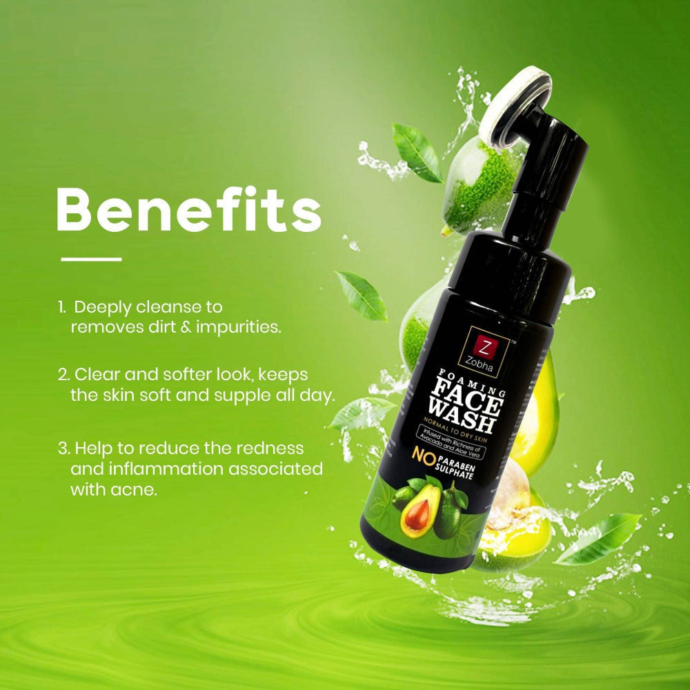 Zobha Foaming Face Wash - Avocado and Aloe Vera  Grab2Buy Zobha Grab2Buy