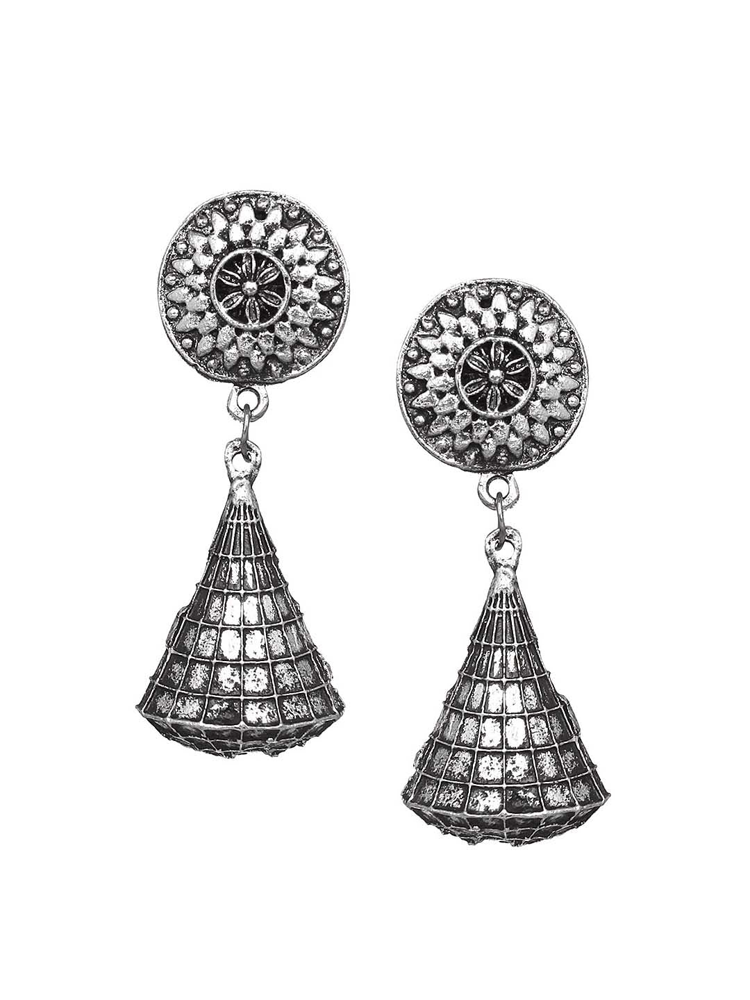 Cardinal Silver-Toned Oxidised Women Jewellery Set - Grab2buy