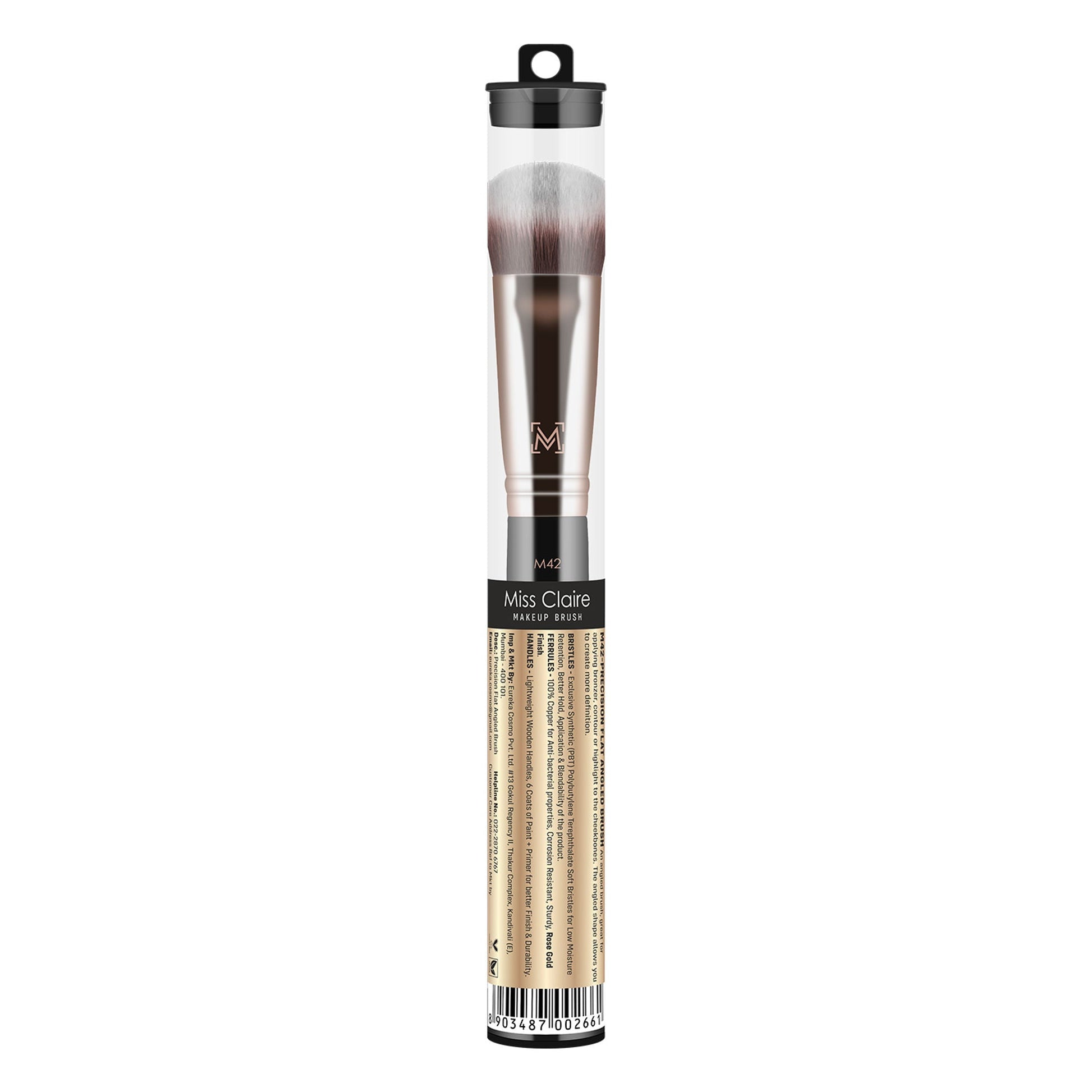 Miss Claire M42 - Precision Flat Angled Brush - Rose Gold