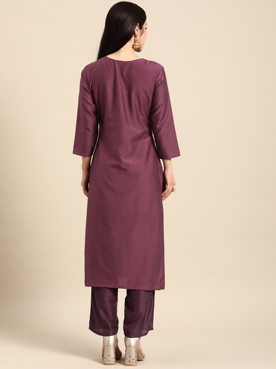 All About You Women Ethnic Motifs Embroidered Kurta With Trousers