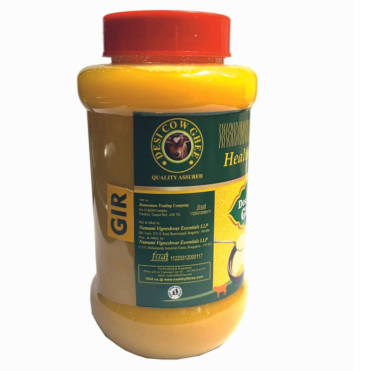 Healthy Fibres Desi Cow Ghee | Cultured Cow Desi Ghee | Premium & Certified Ghee 