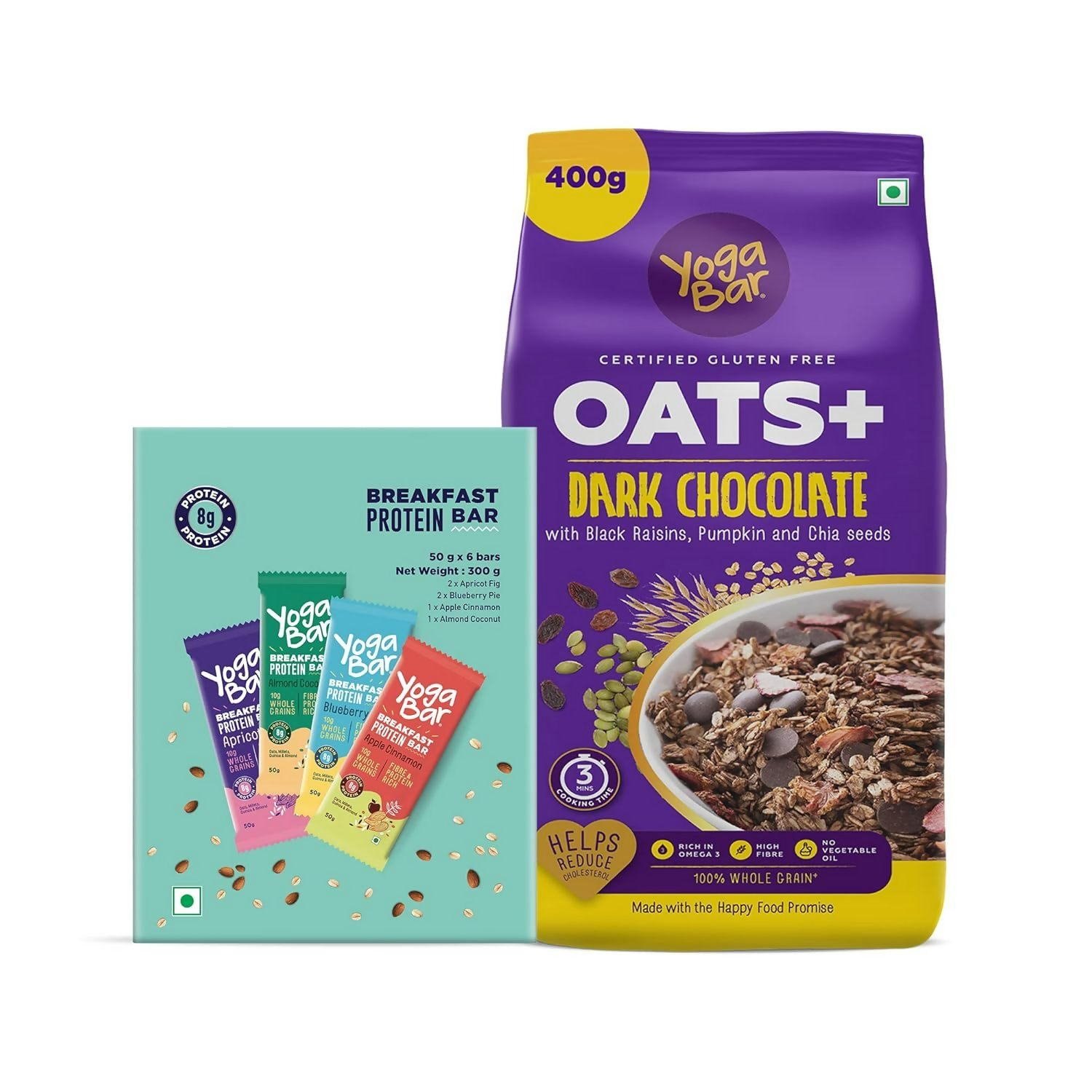 Yoga Bar Breakfast Protein Variety Box - Dark Chocolate Flavour Premium Super Oats Combo Pack  Grab2Buy Yoga Bar Grab2Buy
